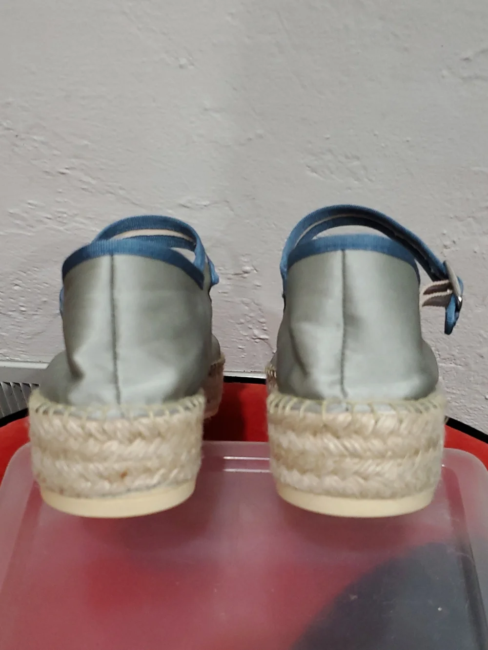 Maeve by Anthropologie Blue Satin Mary Jane Espadrille Flats - Size EU 42 US 11